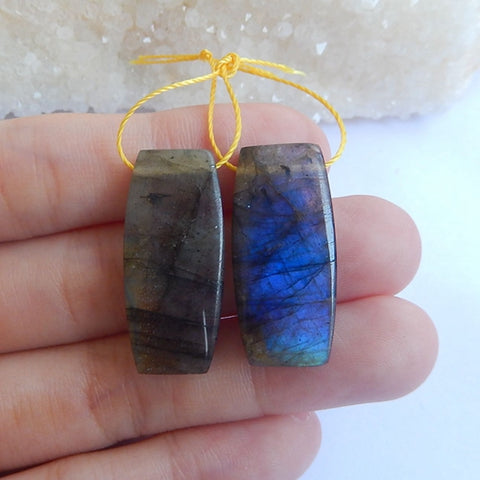 Labradorite Earrings Pair,27x12x5mm,7.07g - MyGemGarden