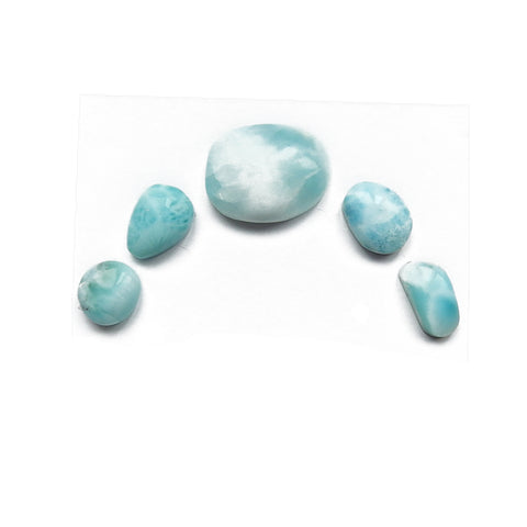 Custome Freedom Larimar Cabochon Pairs 21x16x7mm, 10x10x5mm, 7.4g - MyGemGarden