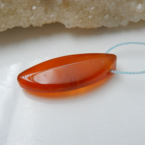 Natural Agate Gemstone Pendant Fashion Jewelry, 35x15x7mm, 5.8g - MyGemGarden