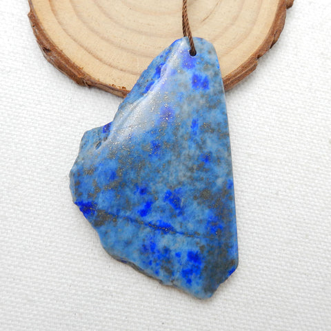 Nugget Lapis Lazuli Material Gemstone Pendant Bead, 61x38x6mm, 23.5g - MyGemGarden