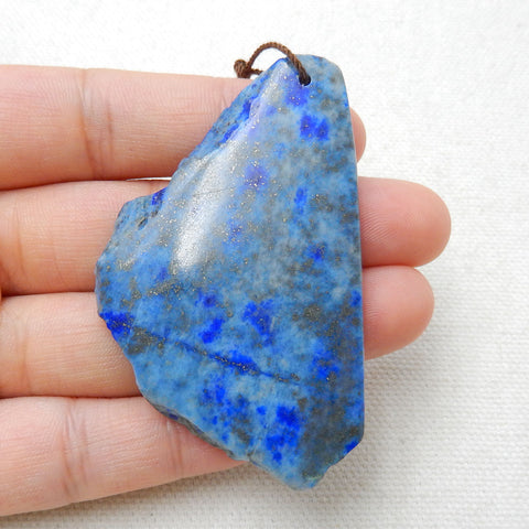 Nugget Lapis Lazuli Material Gemstone Pendant Bead, 61x38x6mm, 23.5g - MyGemGarden