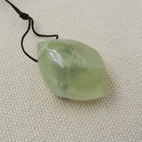 Freeform Prehnite Natural Pendant Bead, 29x21x15mm, 12.8g - MyGemGarden