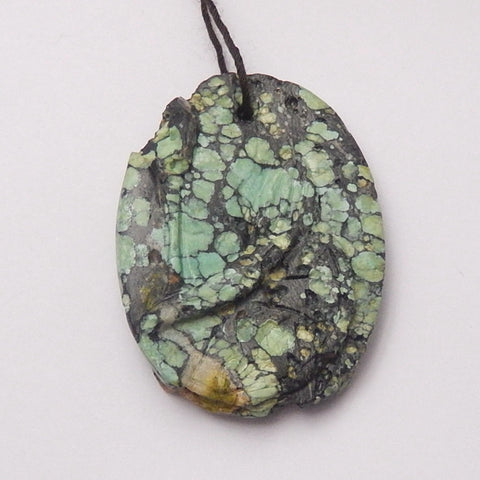 High quality Turquoise Pendant Bead, 44x33x8mm, 16.9g - MyGemGarden