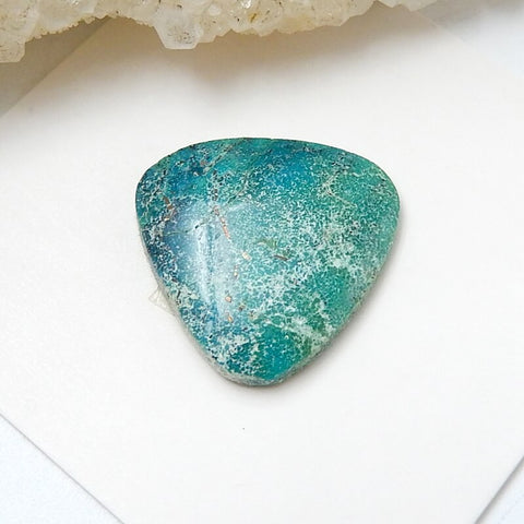 Natural Turquoise Triangle Flatback Gemstone Cabochon, 16x16x3mm, 6ct - MyGemGarden