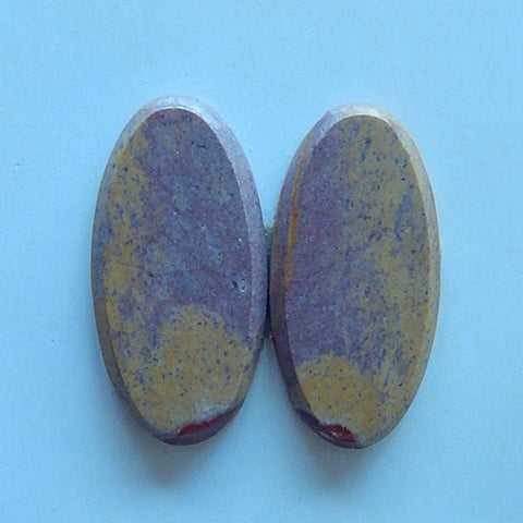 New Ocean Jasper Fashion Natural Stone Cabochon Pair 24x14x3mm,3g - MyGemGarden