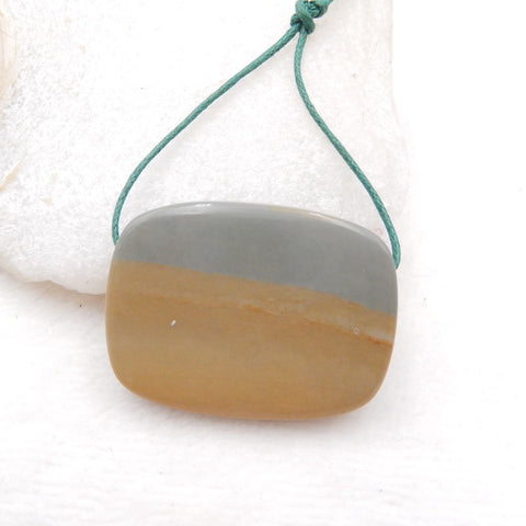 Natural Wave Jasper Pendant Bead 40X30X7mm, 18g