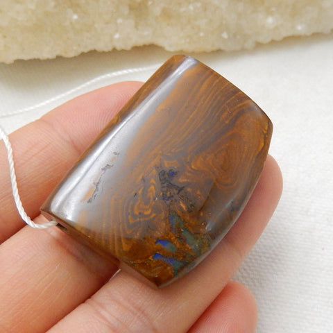 Natural Boulder Opal Gemstone Cabochon, 37x26x8mm, 18.7g - MyGemGarden