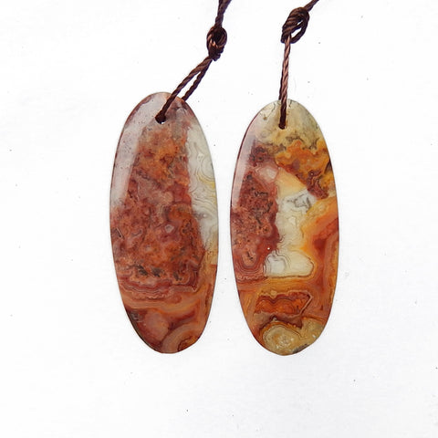 New Arrival Crazy Lace Agate Earrings Pair, 31x13x4mm, 4.6g - MyGemGarden