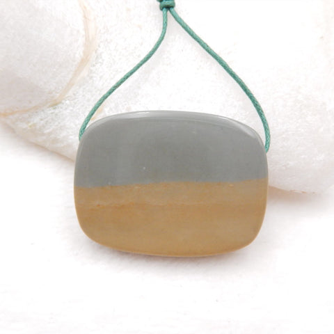 Natural Wave Jasper Pendant Bead 40X30X7mm, 18g