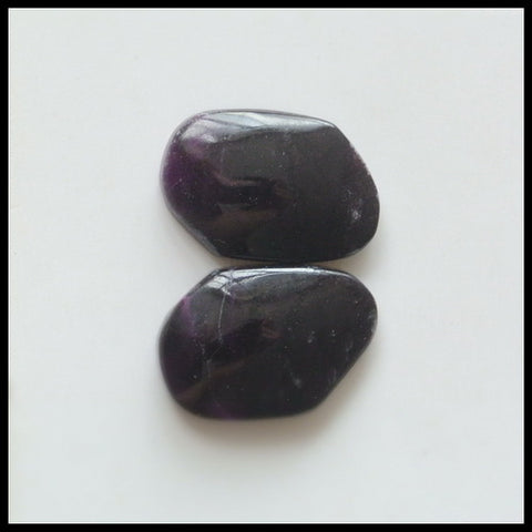 Natural Sugilite Gemstone Cabochon Pair, 16x11x4 mm, 3.1g - MyGemGarden