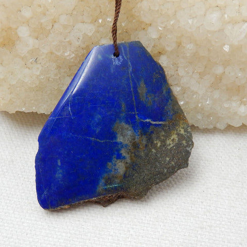 Nugget Lapis Lazuli Material Gemstone Pendant Bead, 44x43x6mm, 20.2g - MyGemGarden