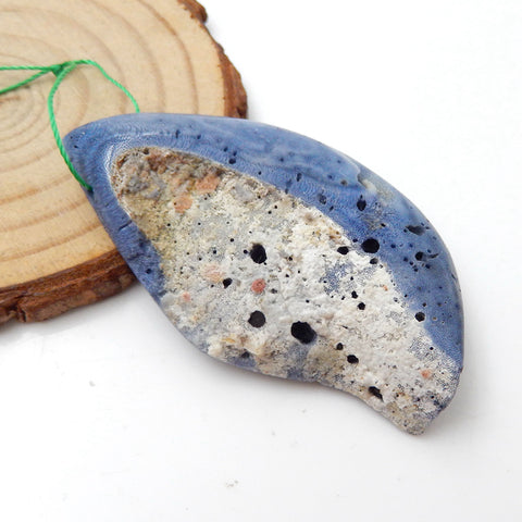 Nugget Blue coral Gemstone Pendant Bead, 58x33x10mm, 17.5g - MyGemGarden