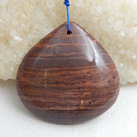 Natural Jasper Drilled Gemstone Pendant Bead, 50x50x9mm, 28.6g - MyGemGarden