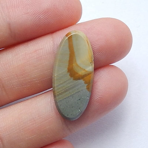 Natural Us Biggs Jasper Oval Gemstone Cabochon, 25x11x3mm, 1.7g - MyGemGarden