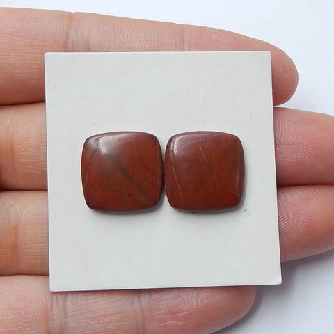 Natural Red River Jasper Rectangle Cabochon Pair, 14x4mm, 3.3g - MyGemGarden