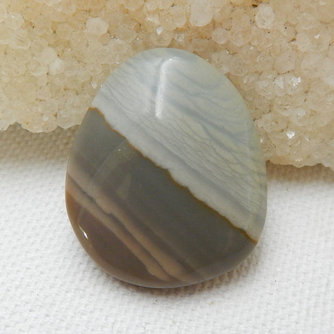 Natural Wave Jasper Gemstone Cabochon, 30x25x6mm, 7.5g - MyGemGarden