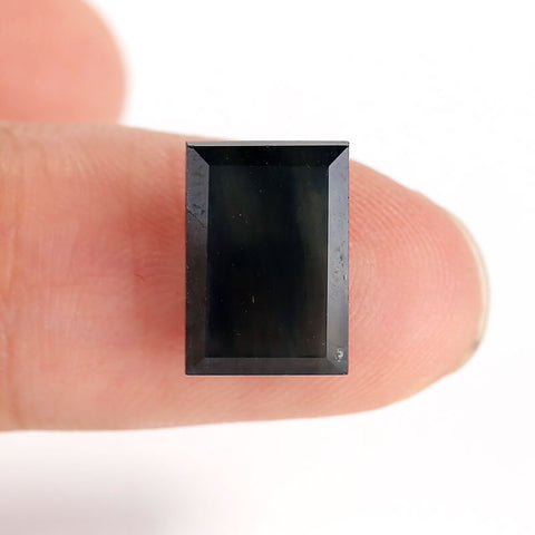 Flat Back Rectangle Dark Blue Sapphire Cabochon, 11x8x3mm, 4.68ct - MyGemGarden