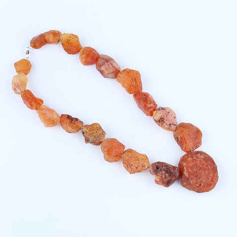 Raw Gemstone Necklaces, Natural Red Agate Gemstone Necklace, 1 Strand, 20 inch, 260g