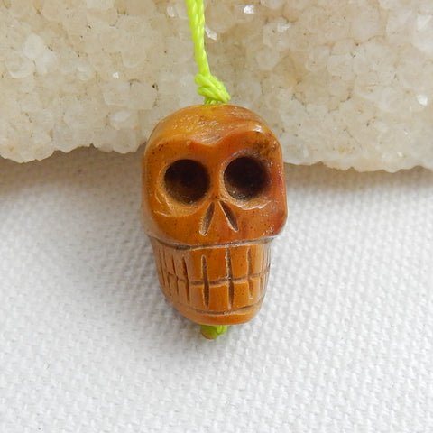 Natural Mookaite Jasper Carving Skull Pendant, 18x15x13mm, 5.2g - MyGemGarden