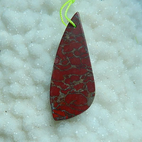 Natural Red River Jasper Pendant, 50x20x6mm, 9g - MyGemGarden