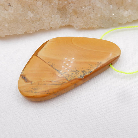 Us Biggs Jasper Drilled Gemstone Pendant Bead, 50x29x7mm, 16.1g