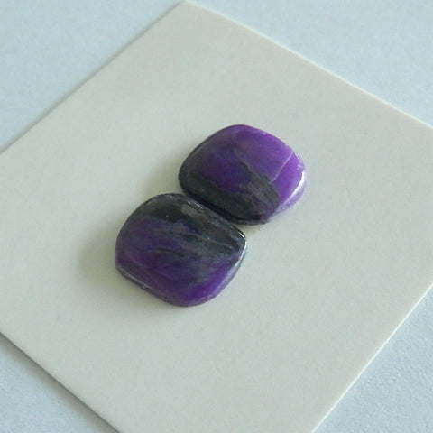 Natural Sugilite Gemstone Cabochon Pair 11x9x2mm,1.5g - MyGemGarden