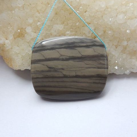 Wave Jasper drilled Gemstone Pendant Bead, 35x42x9mm, 22.4g - MyGemGarden