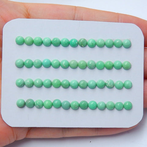 52 PCS Natural Round Turquoise Gemstone Cabochons,4x2mm, 2.3g - MyGemGarden