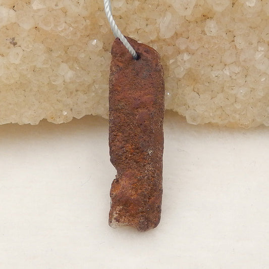 Raw Ghost Quartz drilled Pendant Stone, 35x10x5mm, 2.4g