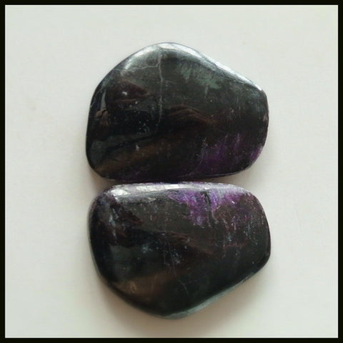 Natural Sugilite Gemstone Cabochon Pair 20x15x4mm,6.6g - MyGemGarden