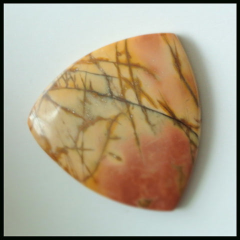 Natural Multi-Color Picasso Jasper Gemstone Cabochon 35x6mm,11.5g - MyGemGarden