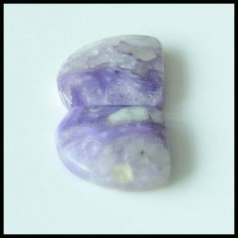 Natural Sugilite Gemstone Cabochon Pair, 12x11x3mm, 2.0g - MyGemGarden