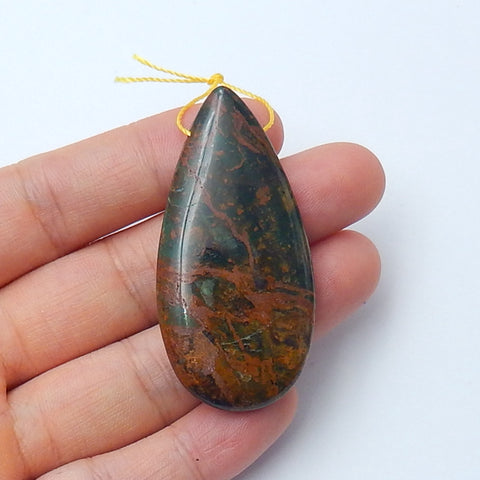 Natural Green Opal Pendant Bead, 50x24x8mm, 14.5g - MyGemGarden