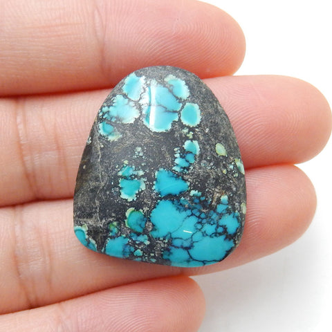 Natural Turquoise Flatback Gemstone Cabochon, 26x23x6mm, 5.6g - MyGemGarden