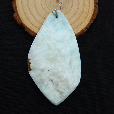 New, Natural Hemimorphite Gemstone Pendant Bead, 67x37x10mm, 27.2g - MyGemGarden