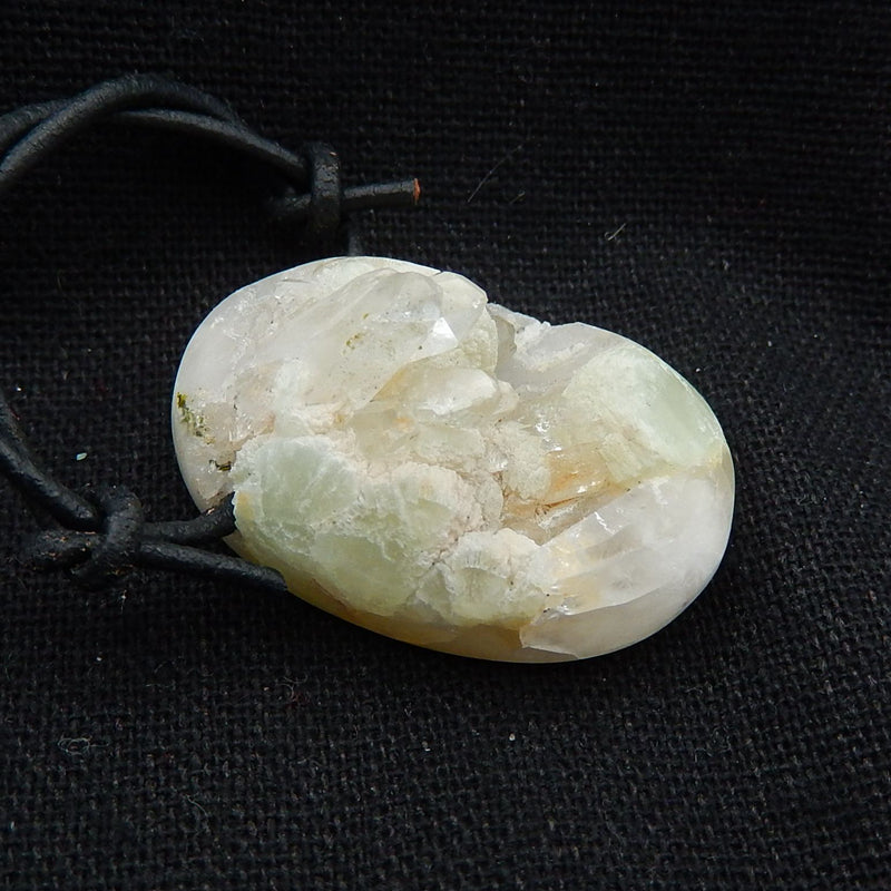 Natural Prehnite Crystal Rough Raw Material Gemstone Pendant Bead, 32x22x6mm, 13.4g - MyGemGarden