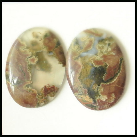 Gift From Natural Mushroom Jasper Cabochon Pair 24x17x3mm ,4.2g - MyGemGarden