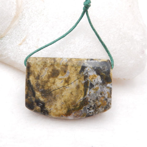 Natural Ocean Jasper Pendant Bead 36X25X9mm, 15.4g