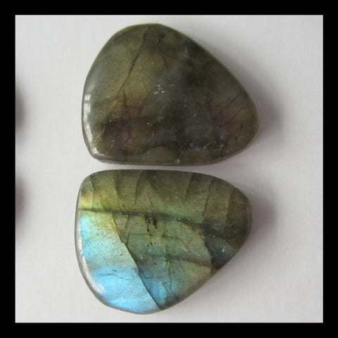 2 Pairs Labradorite Cabochon 21x14x3mm,18x15x3mm,7.3g - MyGemGarden