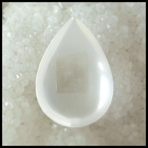 Natural White Quartz Gemstone Cabochon, 28x19x8mm, 6.3g - MyGemGarden