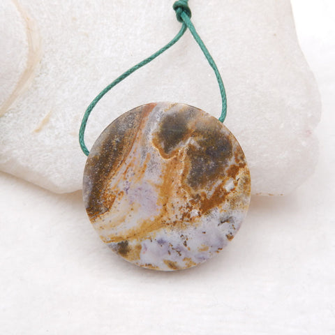 Natural Ocean Jasper Pendant Bead 32X8mm, 12.8g