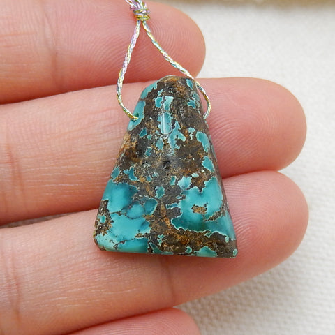 Nugget gemstone Turquoise Pendant, Best Jewelry Handmade DIY Jewelry Making, 22x17x7mm, 3.4g - MyGemGarden