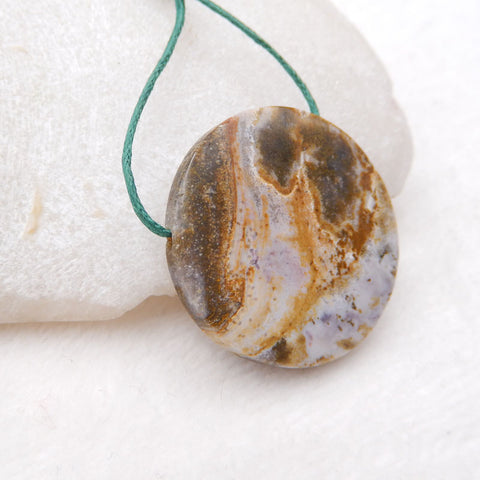 Natural Ocean Jasper Pendant Bead 32X8mm, 12.8g