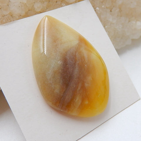 Natural Yellow Opal Gemstone Cabochon, 34x23x7mm, 5.3g - MyGemGarden