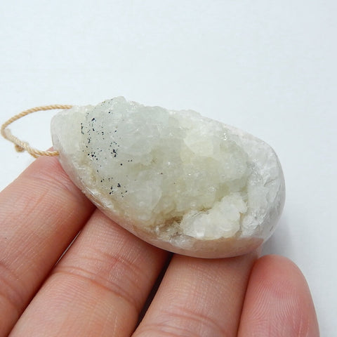 Natural Quartz Pendant Bead, 43x23x19mm, 24.5g - MyGemGarden