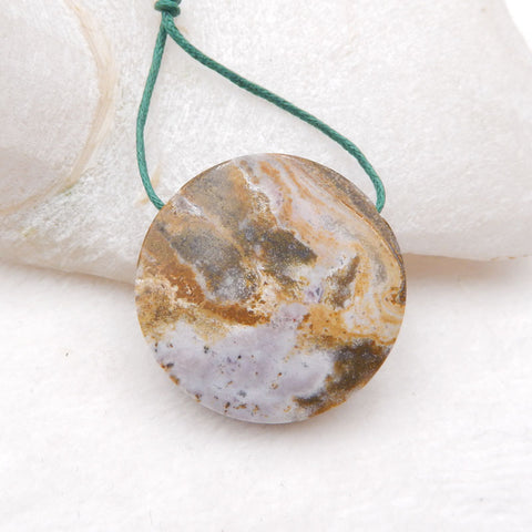 Natural Ocean Jasper Pendant Bead 32X8mm, 12.8g