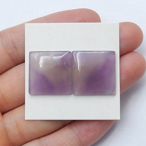 Natural Amethyst Rectangle Cabochon Pair, 18x3mm, 4.9g - MyGemGarden