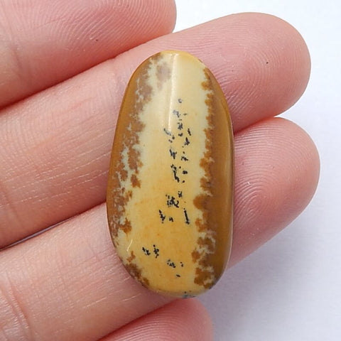 Natural Us Biggs Jasper Gemstone Cabochon, 27x14x5mm, 2.9g - MyGemGarden