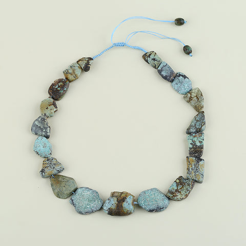 Colliers de pierres précieuses brutes, collier de colliers de pierres précieuses turquoise, collier réglable