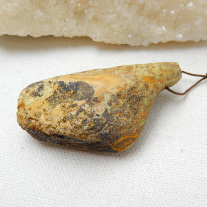 Natural Yellow Opal Gemstone Pendant, Natural Stone Jewelry, 60x36x17mm, 31.5g - MyGemGarden